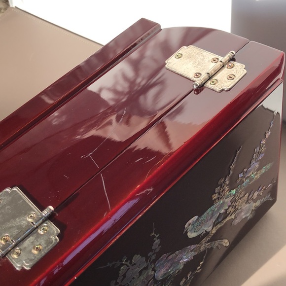 🎉HP🎉 VNTG Jewelry Box MOP Inlaid Birds and Flowers. - Picture 6 of 11